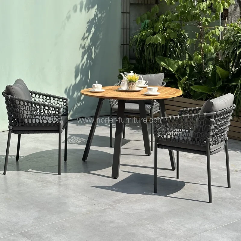 Aftoor Patio 6 Seacher Teat Teak Ағаштан жасалған тамақтану
