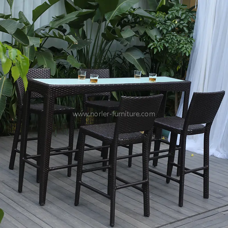 Outdoor RATTAN HORE BAR кестесі және орындықтар жиынтығы