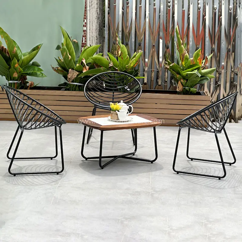 Outdoor ауа-райы төзімді алюминий жақтауы Кофе балконы жиынтығы