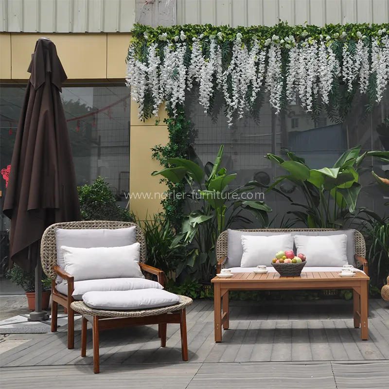 Outdoors Ауа-райыға төзімді Teak Wood Rastan Solva жиынтығы